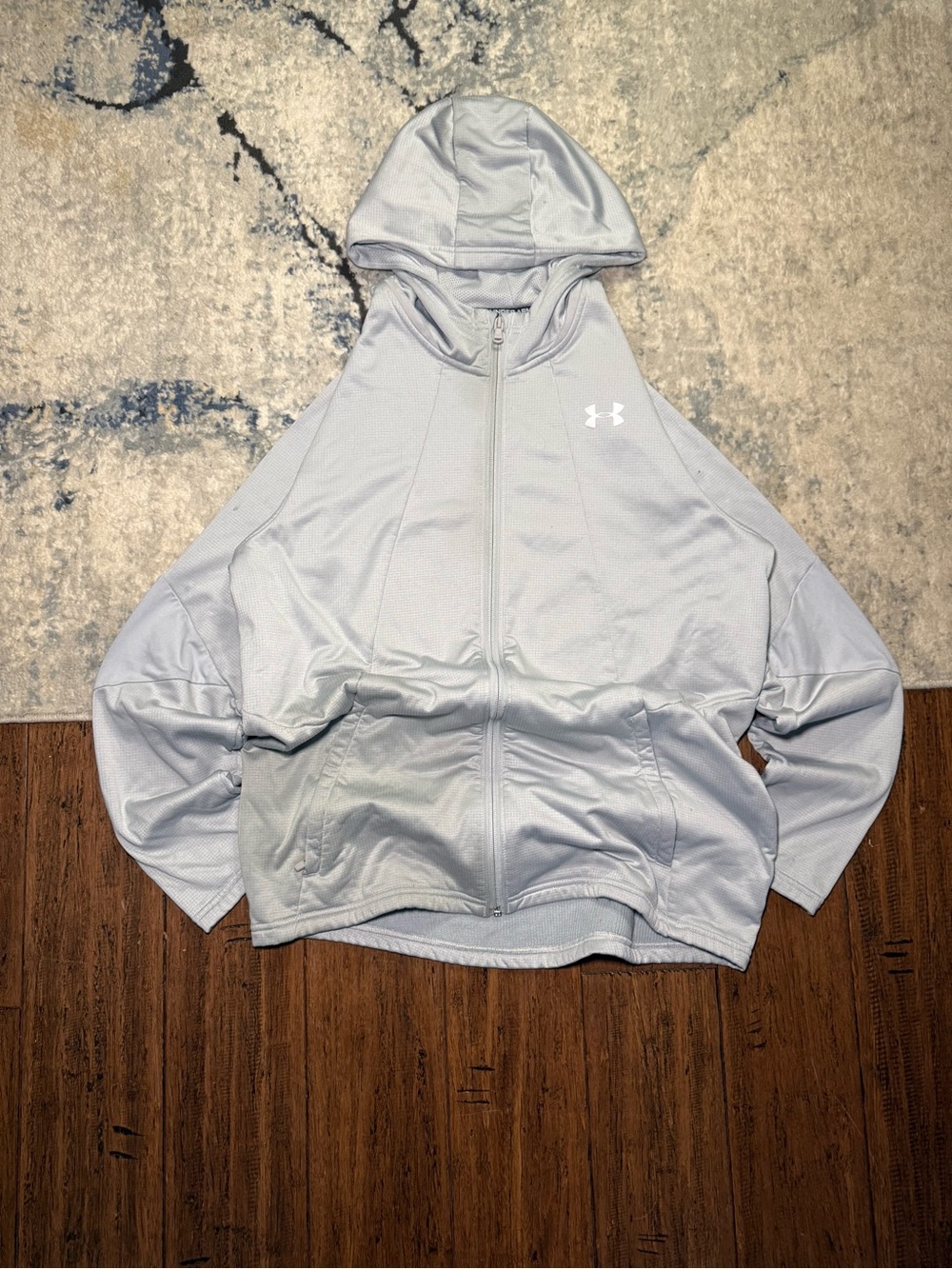 Under Armour ColdGear Loose Full Zip Gray Hooded Jacket – Size L